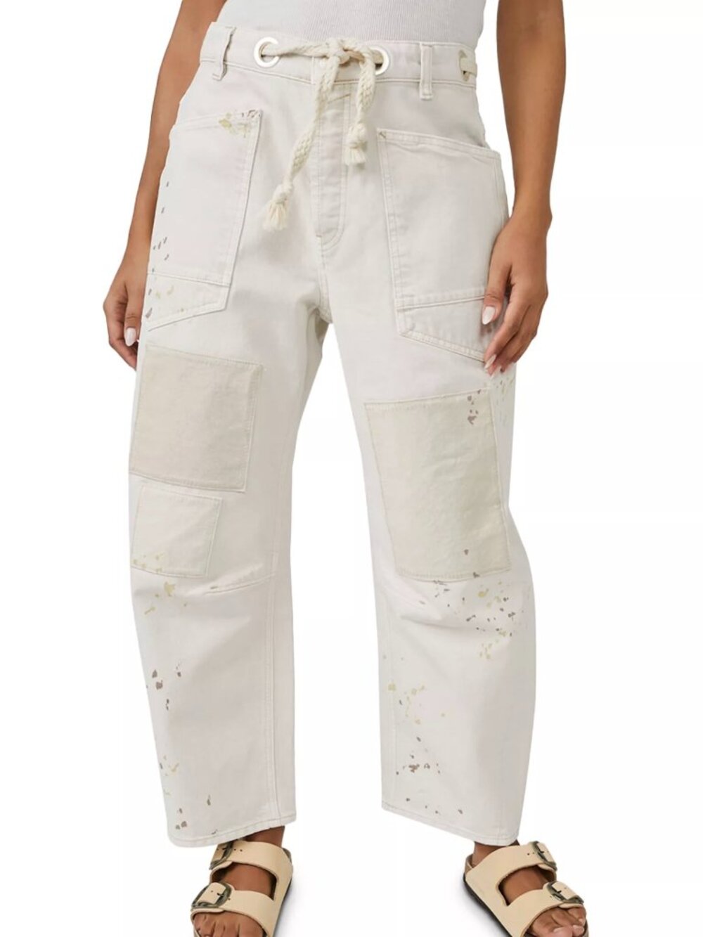 Current We The Free Moxi Low Slung Barrel Jeans White Bloomingdales Sz 27 Boho